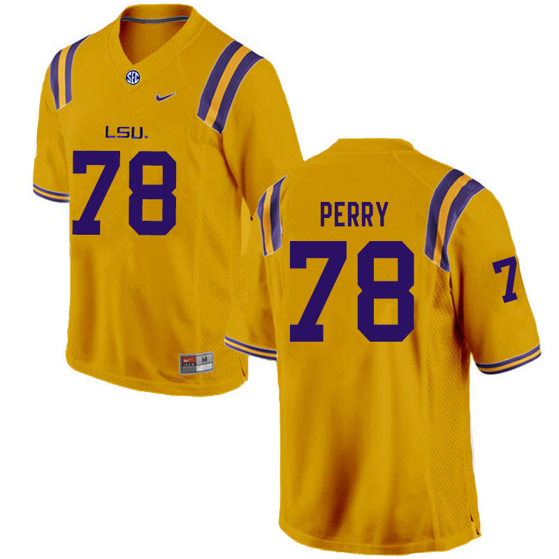 Men #78 Thomas Perry LSU Tigers College Football Jerseys Sale-Gold